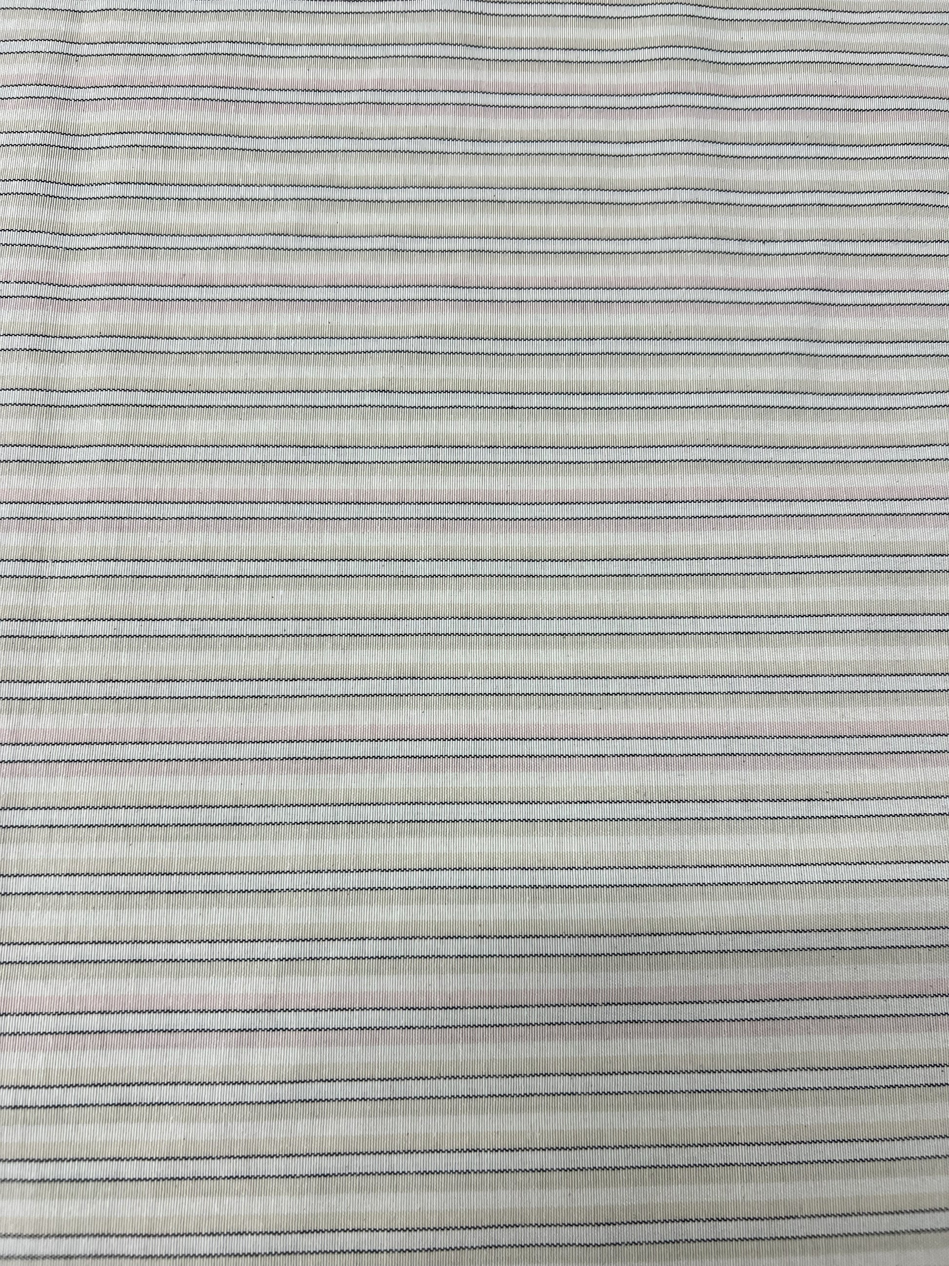 Scampolo Panama Cotone Rigato Bicolore