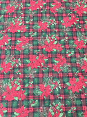 Scampolo Cotone Arredo Natalizio Tartan e Stella di Natale