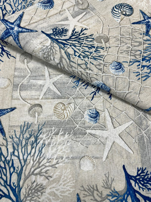 Scampolo Cotone Arredo Coralli e Stelle