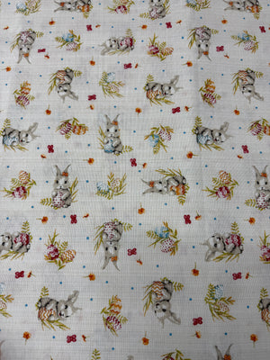 Scampolo Cotone Arredo Pasqua Coniglio Uova Country