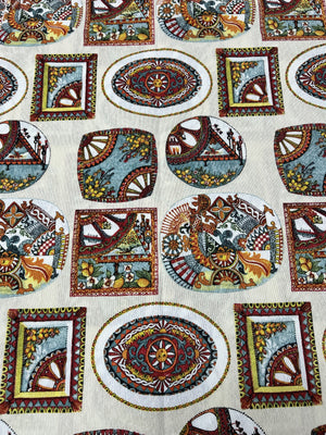 Scampolo Cotone Arredo Siciliano Mosaico
