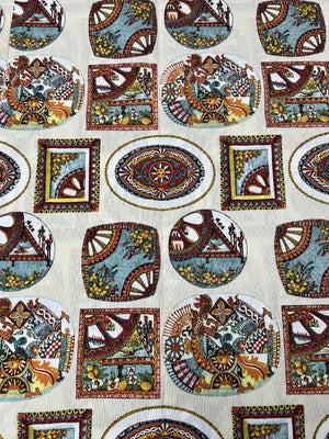 Scampolo Cotone Arredo Siciliano Mosaico