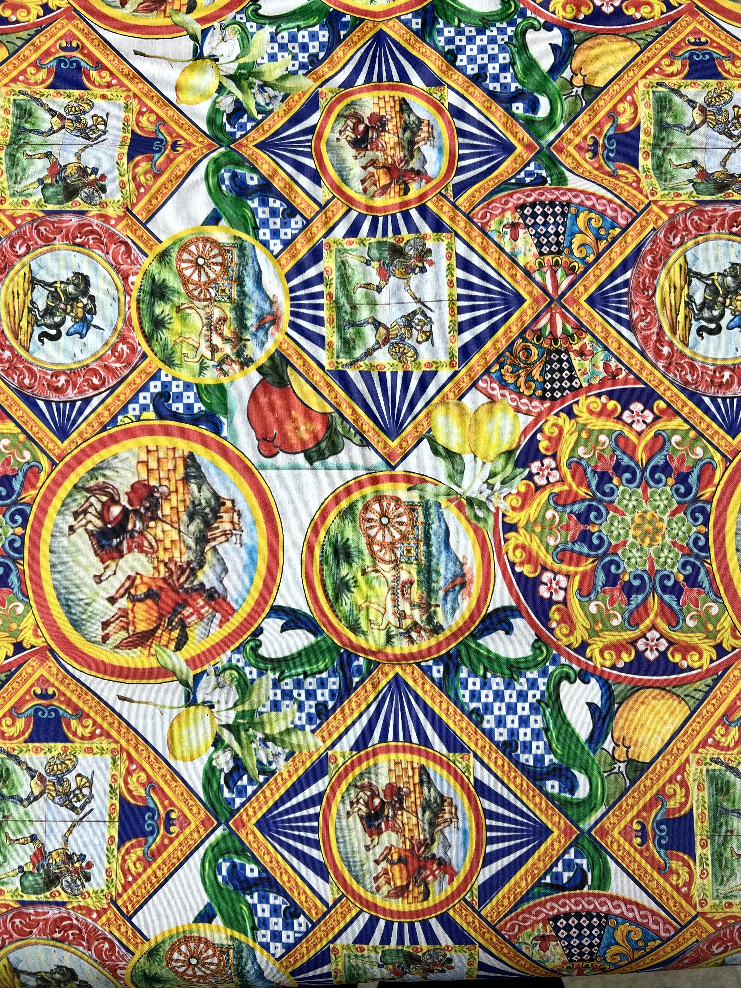 Scampolo Cotone Arredo Fantasia Maiolica