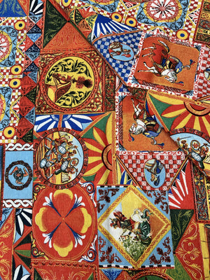 Scampolo Cotone Arredo - Stampa Mediterranea Barocca