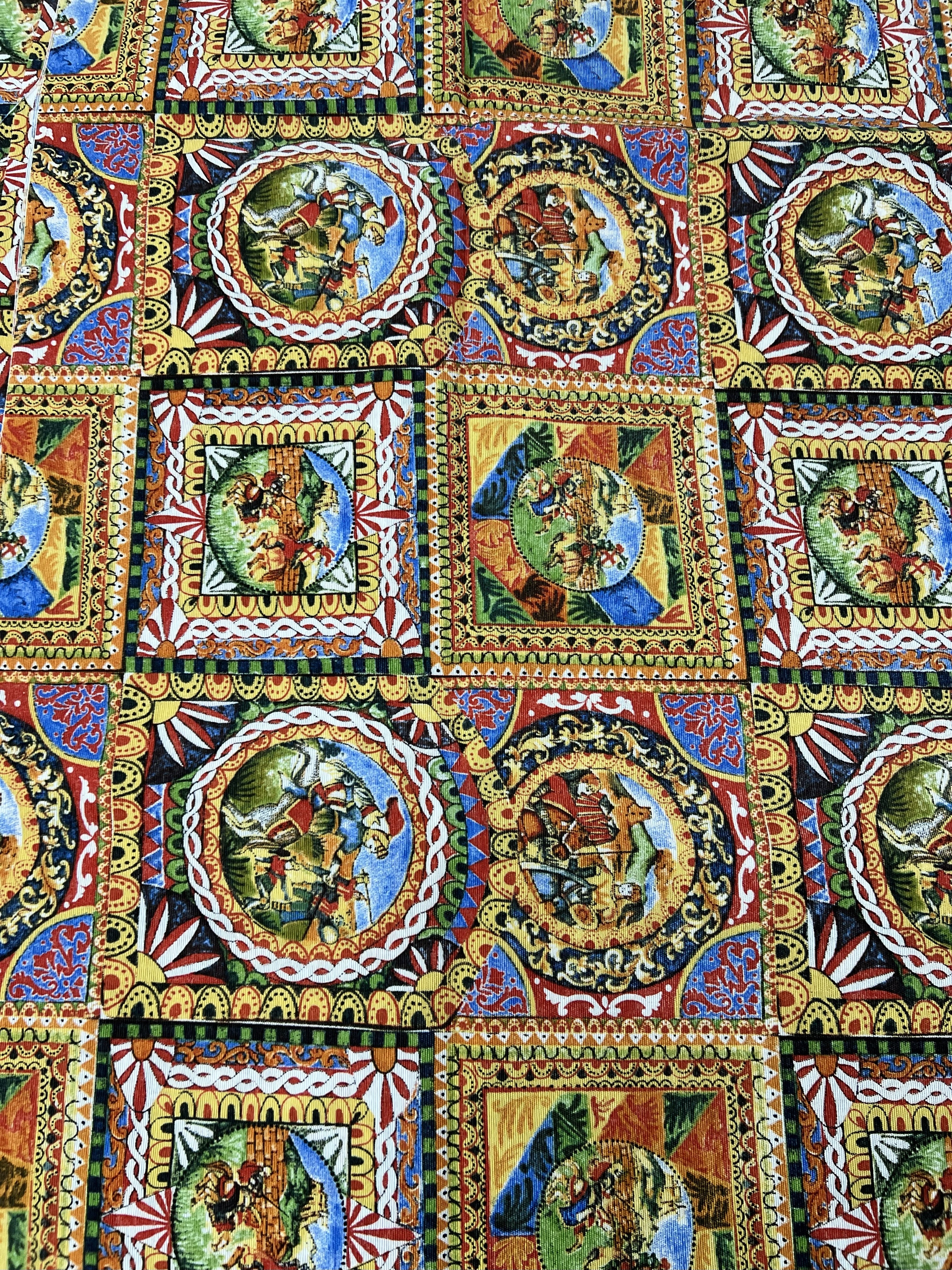 Scampolo Cotone Arredo - Maiolica Siciliana Classica