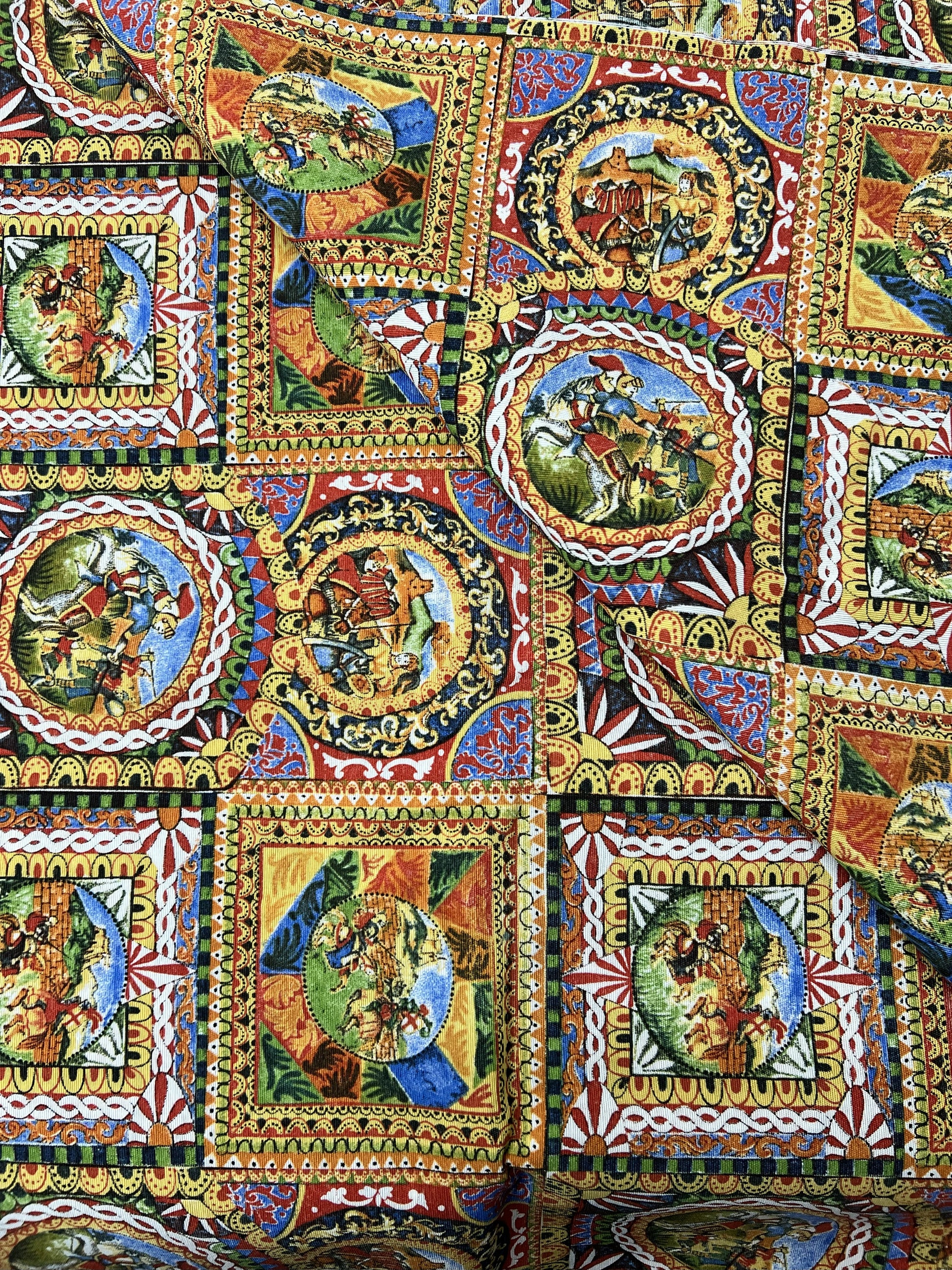 Scampolo Cotone Arredo - Maiolica Siciliana Classica