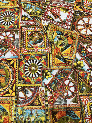 Scampolo Cotone Arredo - Carretto Siciliano Tradizionale