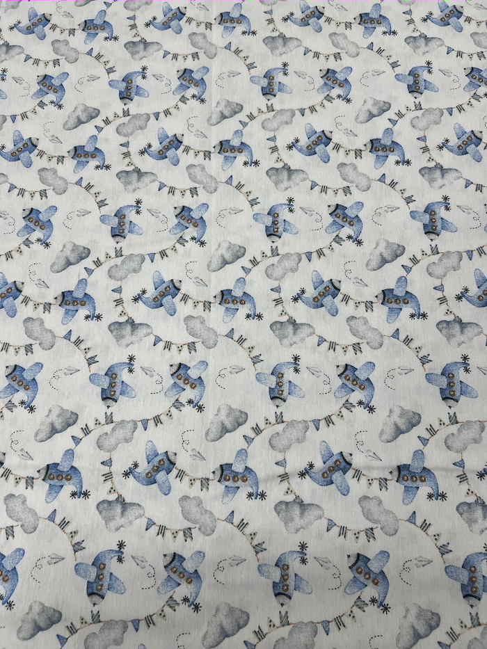 Scampolo cotone arredo Baby Aeroplanino