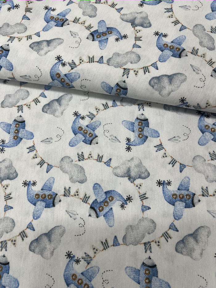 Scampolo cotone arredo Baby Aeroplanino