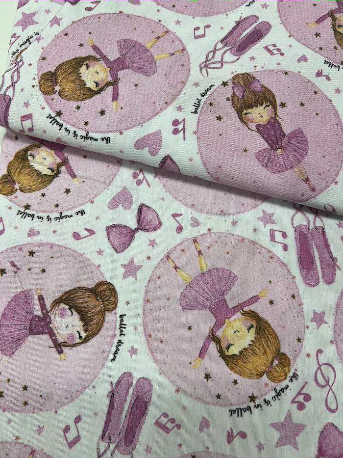 Scampolo cotone arredo Baby Ballerina