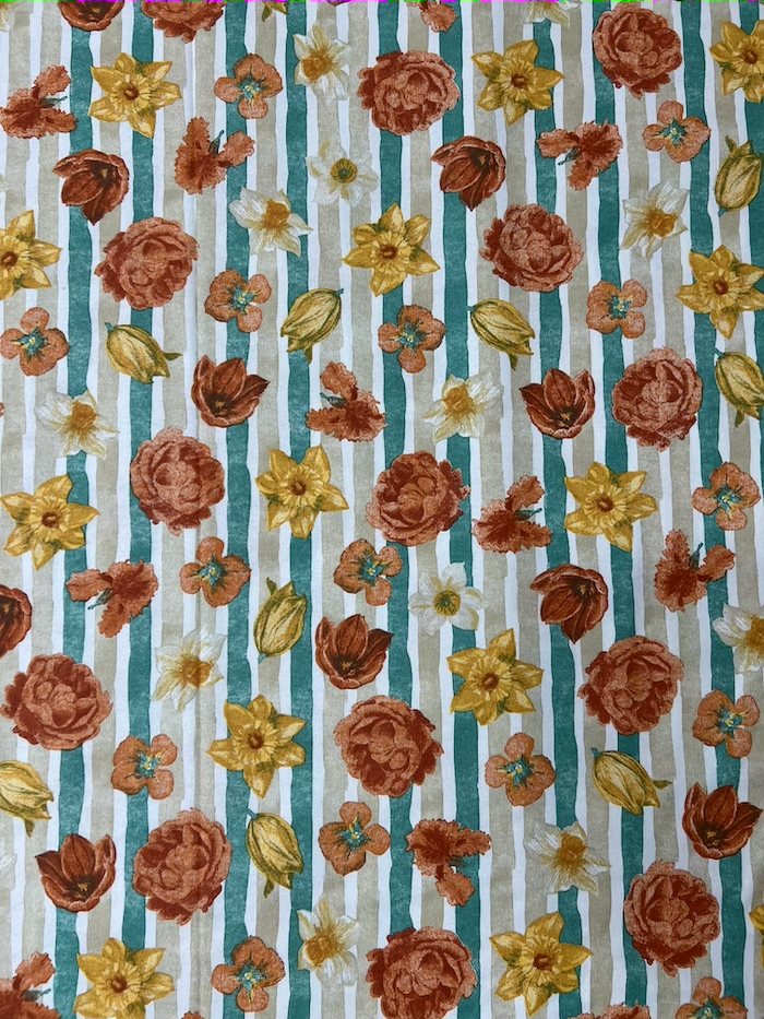 Scampolo cotone panama Primavera Rigato