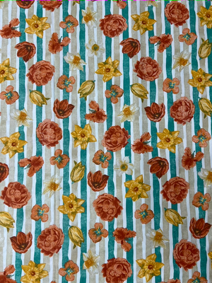 Scampolo cotone panama Primavera Rigato