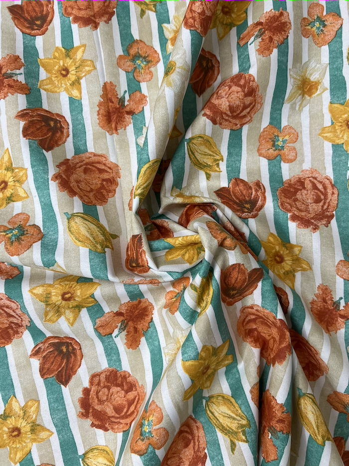 Scampolo cotone panama Primavera Rigato