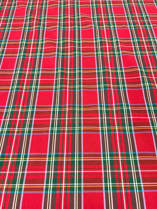 Tessuto Cotone Tartan Tinto in Filo