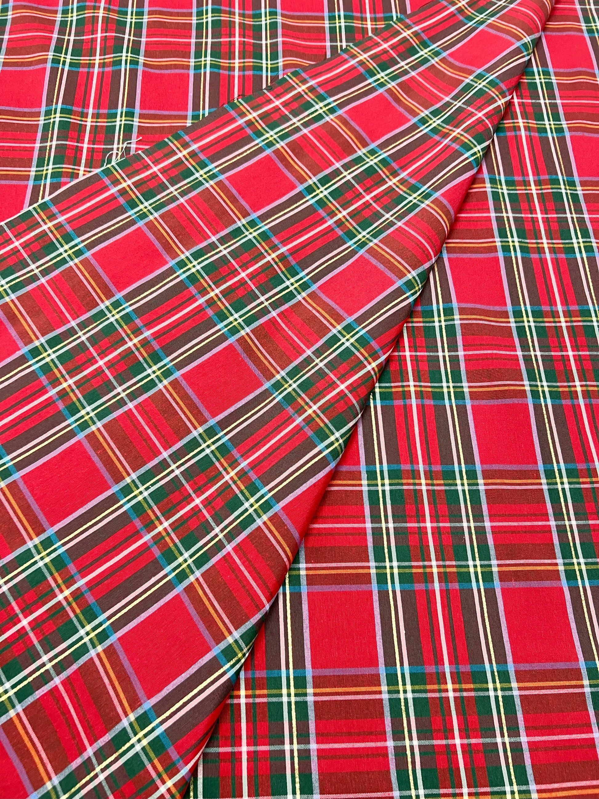 Tessuto Cotone Tartan Tinto in Filo