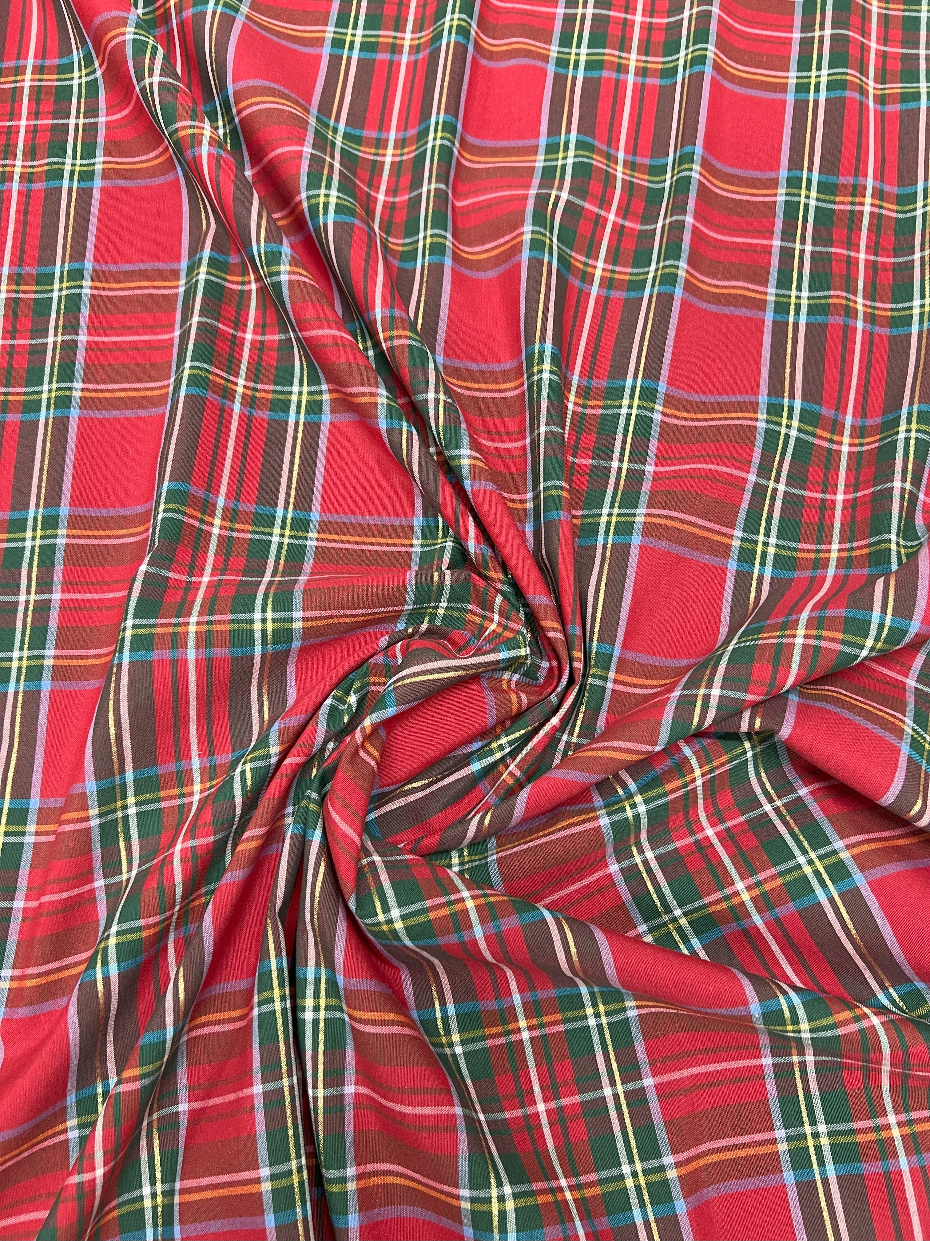 Tessuto Cotone Tartan Tinto in Filo