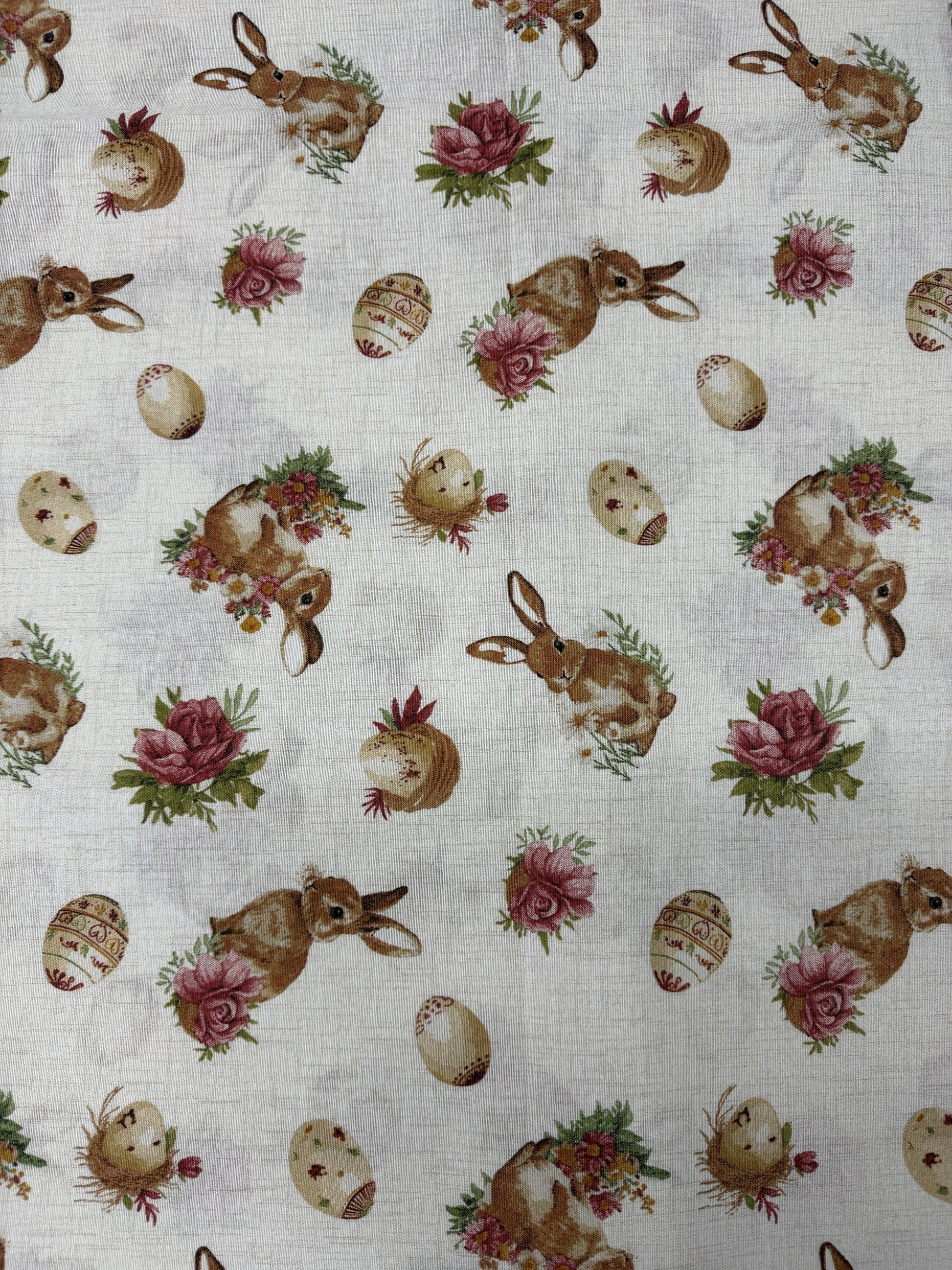 Scampolo Cotone Arredo Pasqua Uovo Coniglietto