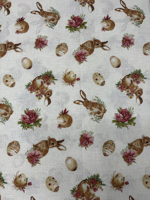 Scampolo Cotone Arredo Pasqua Uovo Coniglietto