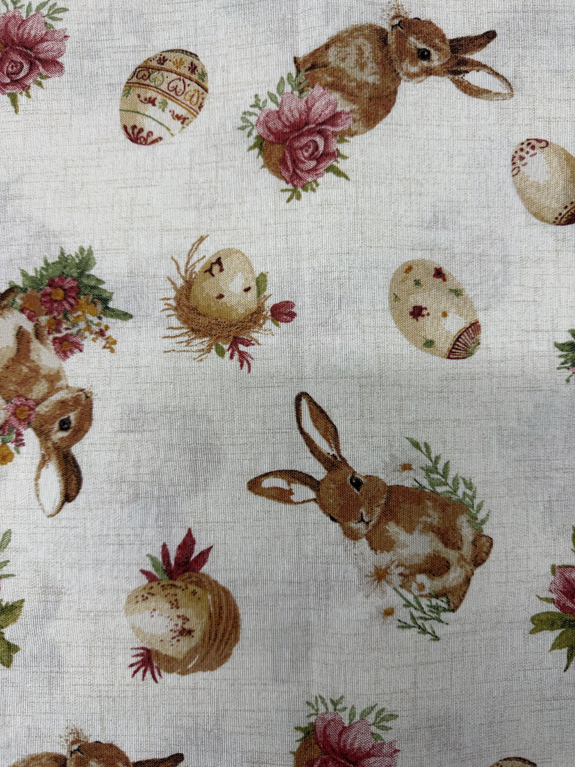 Scampolo Cotone Arredo Pasqua Uovo Coniglietto