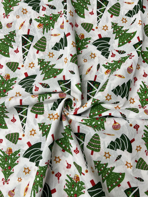 Scampolo Cotone Arredo Natalizio Alberelli e Stelline 260 x 280