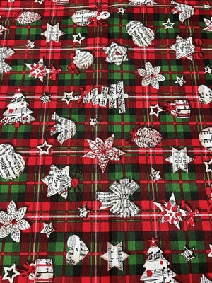 Scampolo Cotone Arredo Natalizio Tartan Festivo 260 x 280