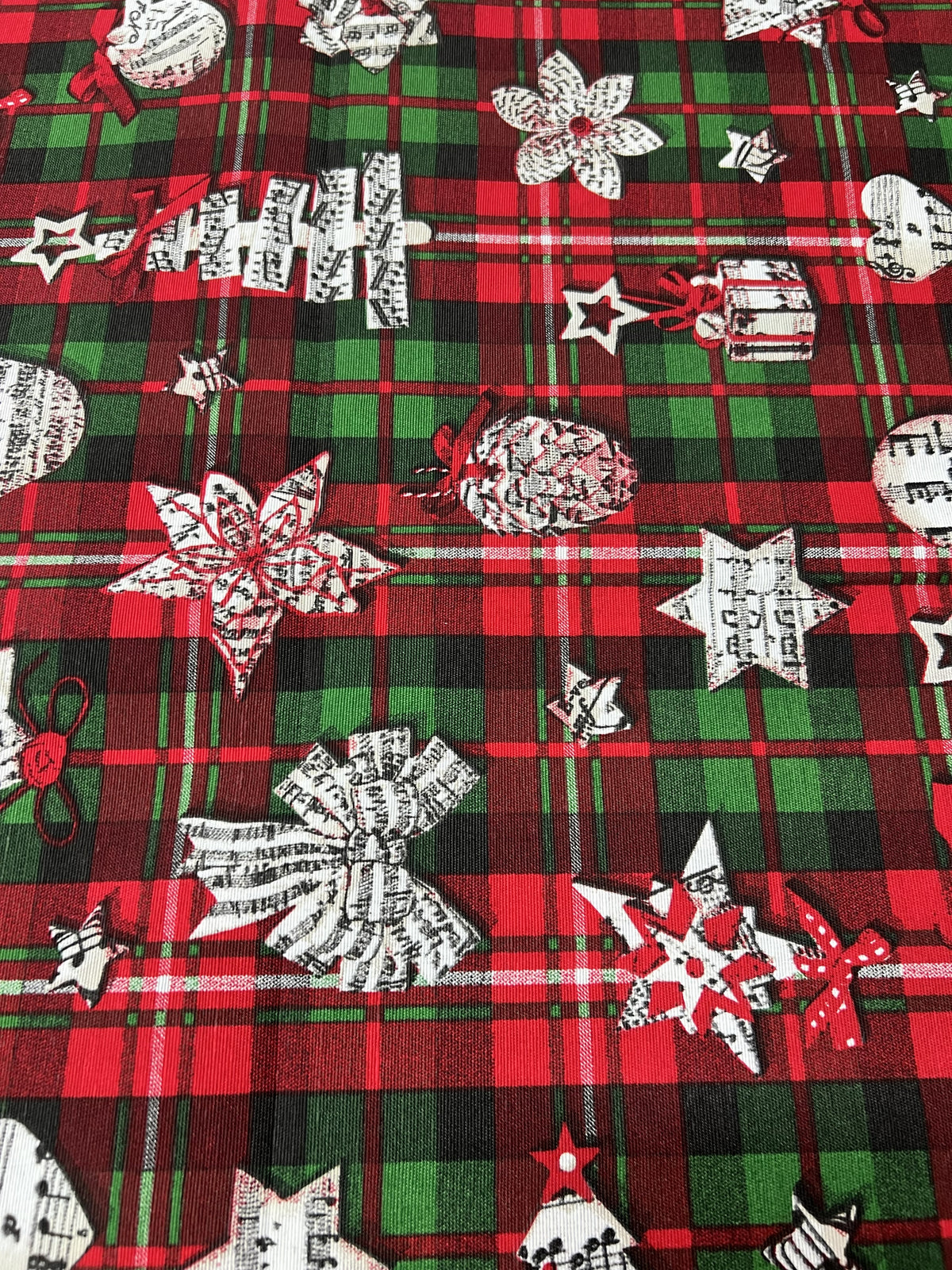 Scampolo Cotone Arredo Natalizio Tartan Festivo 260 x 280