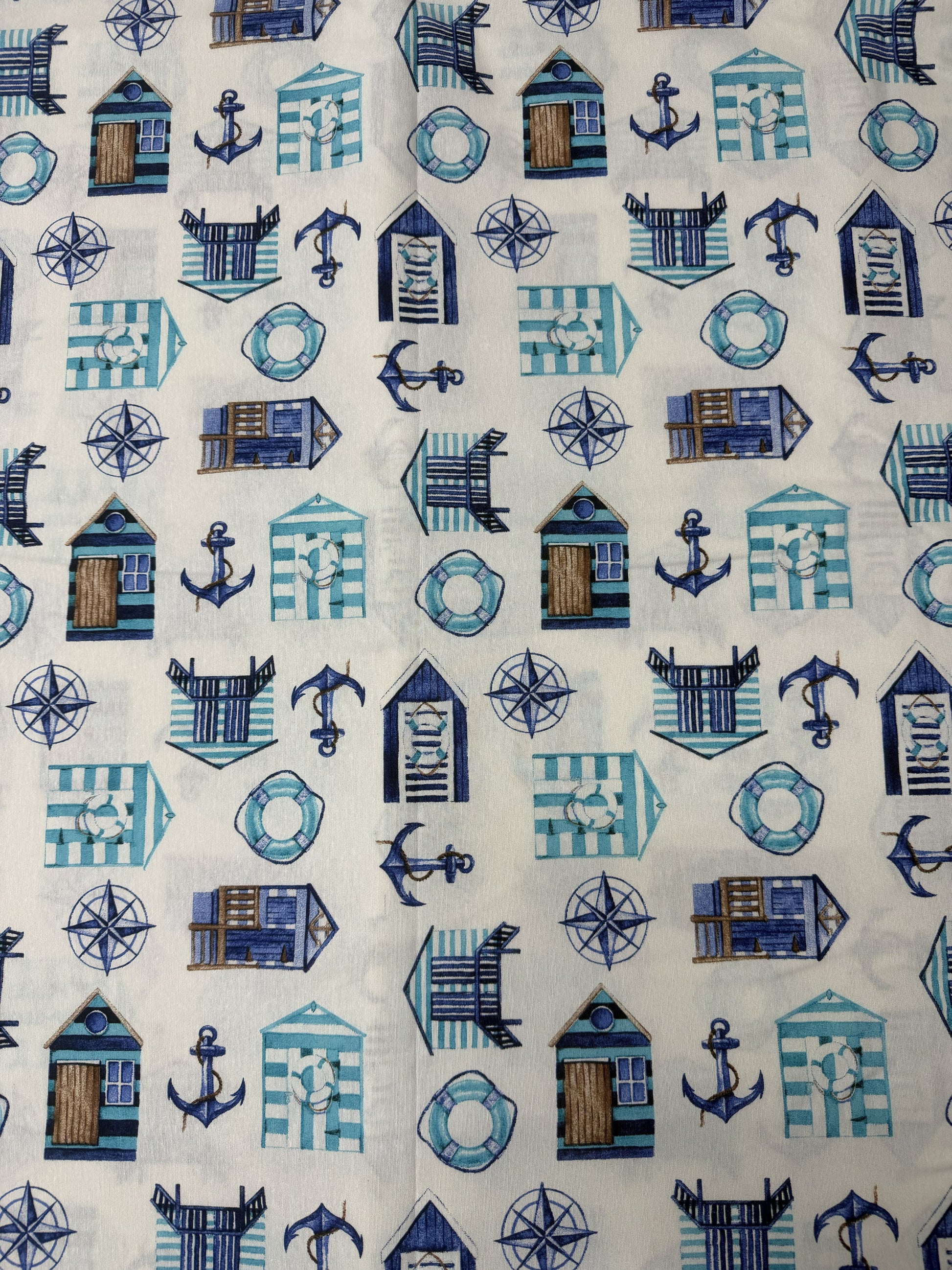 Scampolo Cotone Arredo Fantasia Mare Ancora