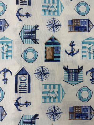 Scampolo Cotone Arredo Fantasia Mare Ancora