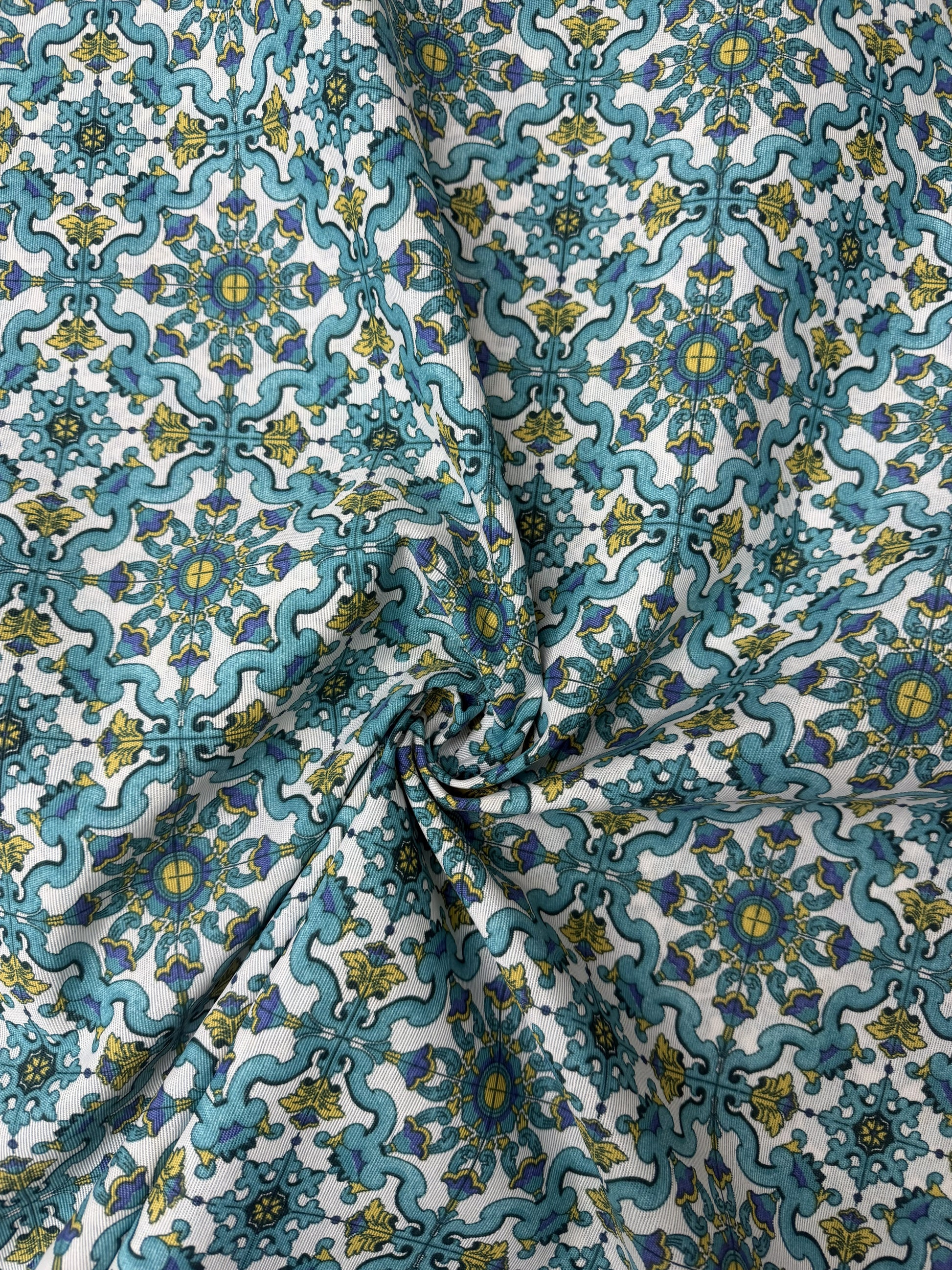 Scampolo Cotone Arredo Fantasia Maioliche