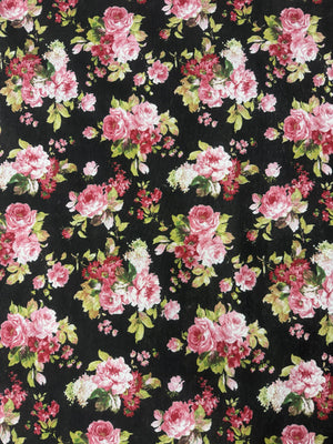 Scampolo Cotone Arredo Fiore Rosa