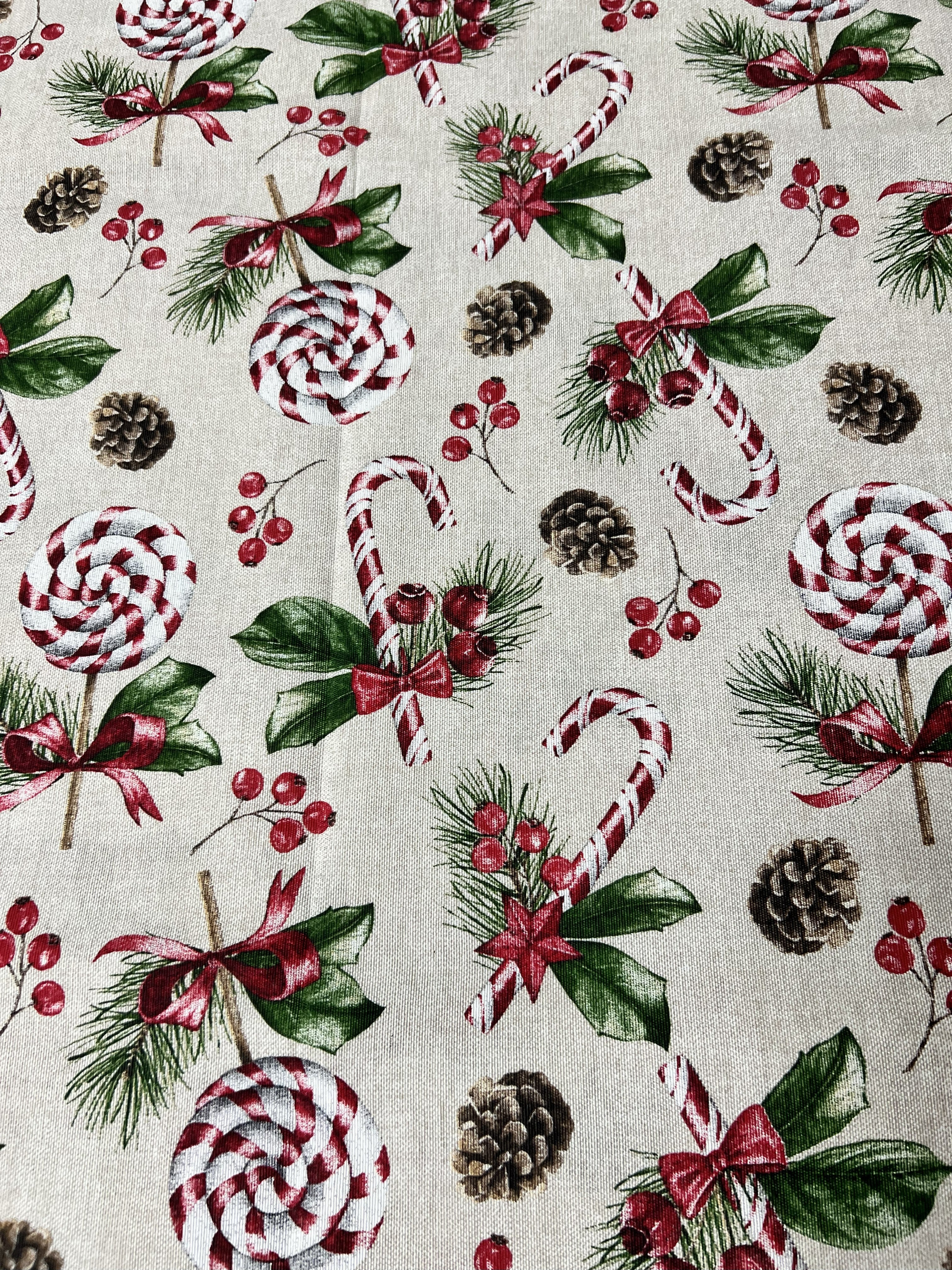 Scampolo Cotone Arredo Dolcetti Natalizi