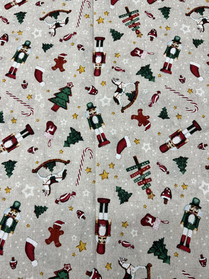 Scampolo Cotone Arredo  Schiaccianoci Natalizio