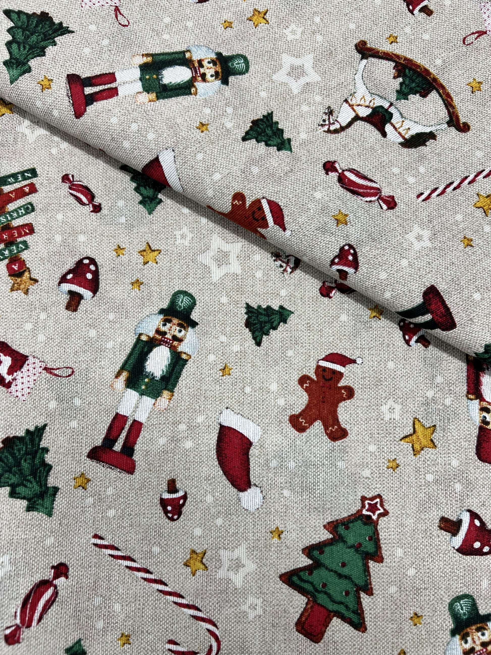 Scampolo Cotone Arredo  Schiaccianoci Natalizio