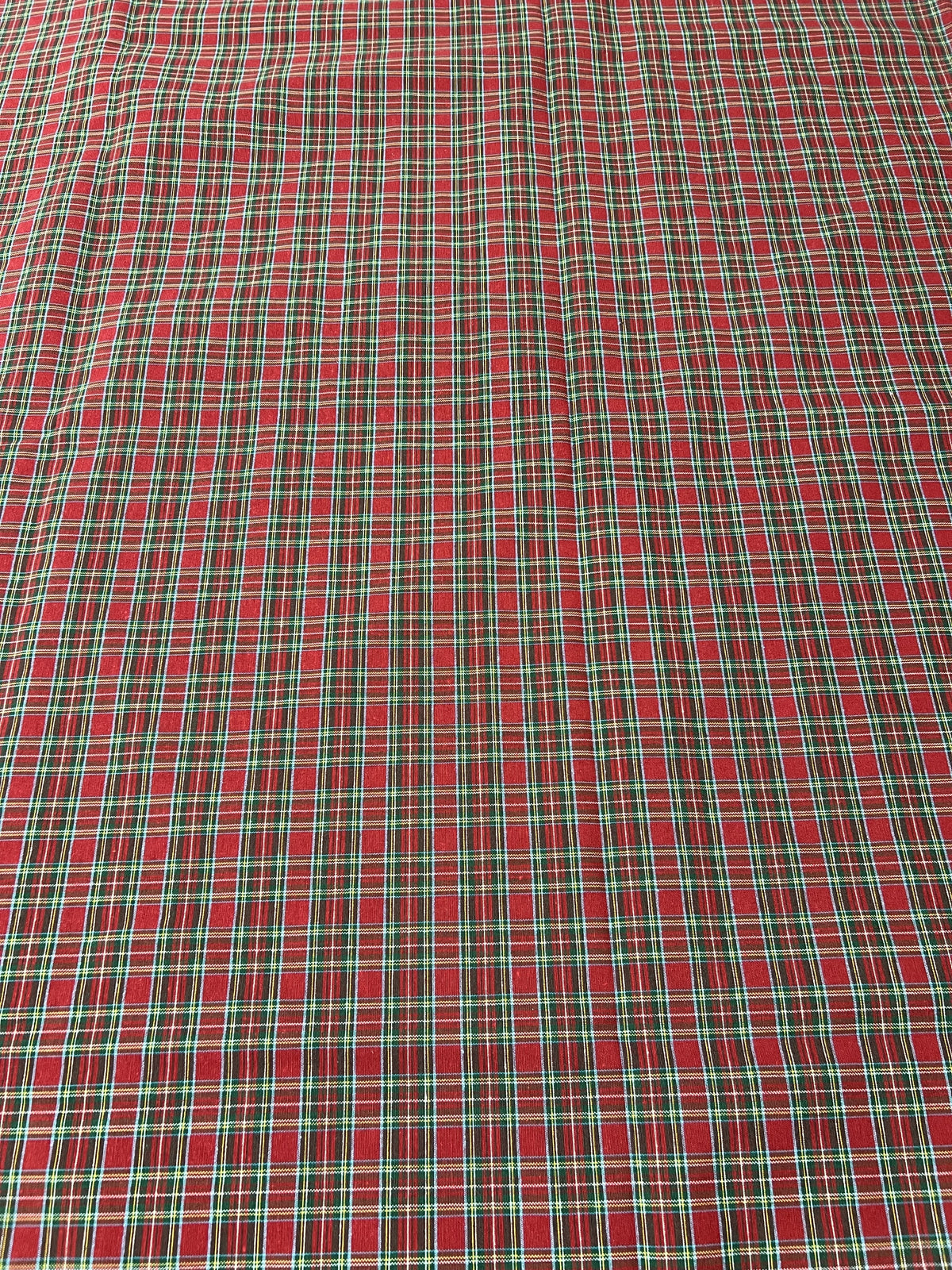 Scampolo Cotone Arredo Natalizio Tartan Tinto in Filo 260 x 280