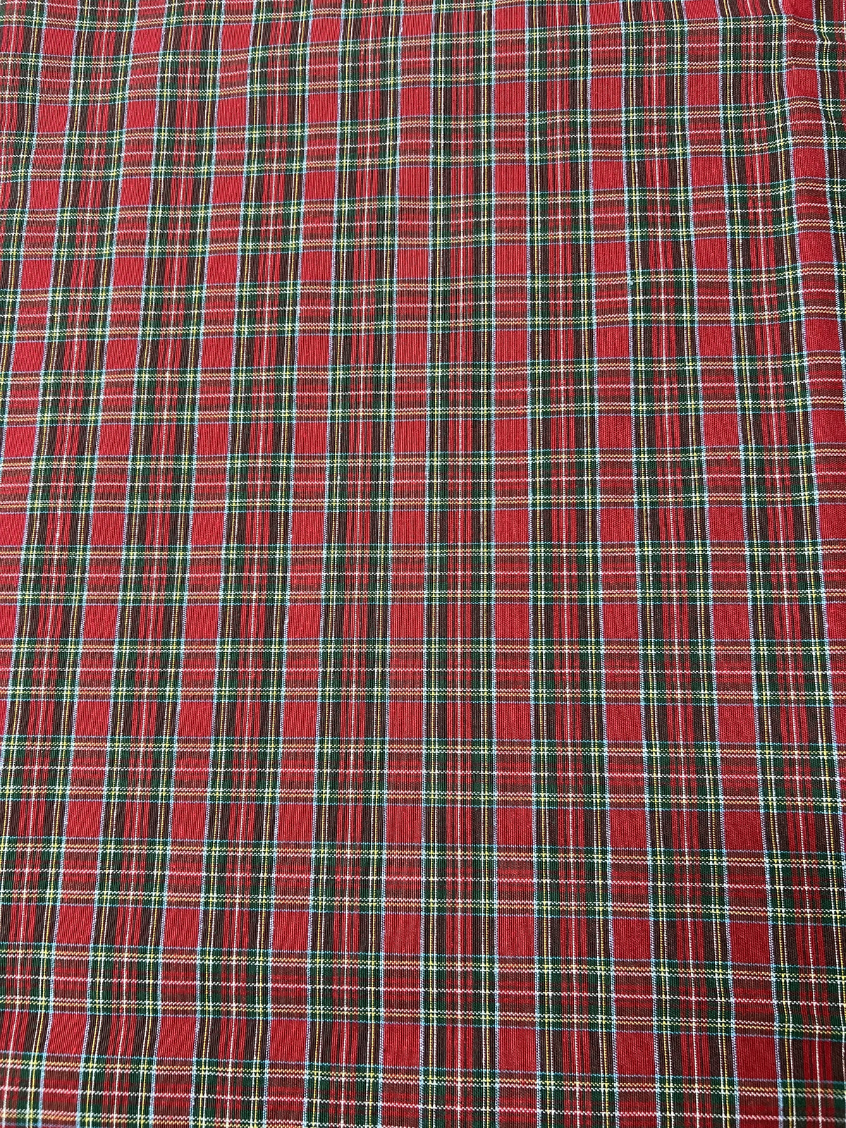 Scampolo Cotone Arredo Natalizio Tartan Tinto in Filo 260 x 280