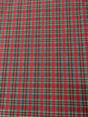 Scampolo Cotone Arredo Natalizio Tartan Tinto in Filo 260 x 280