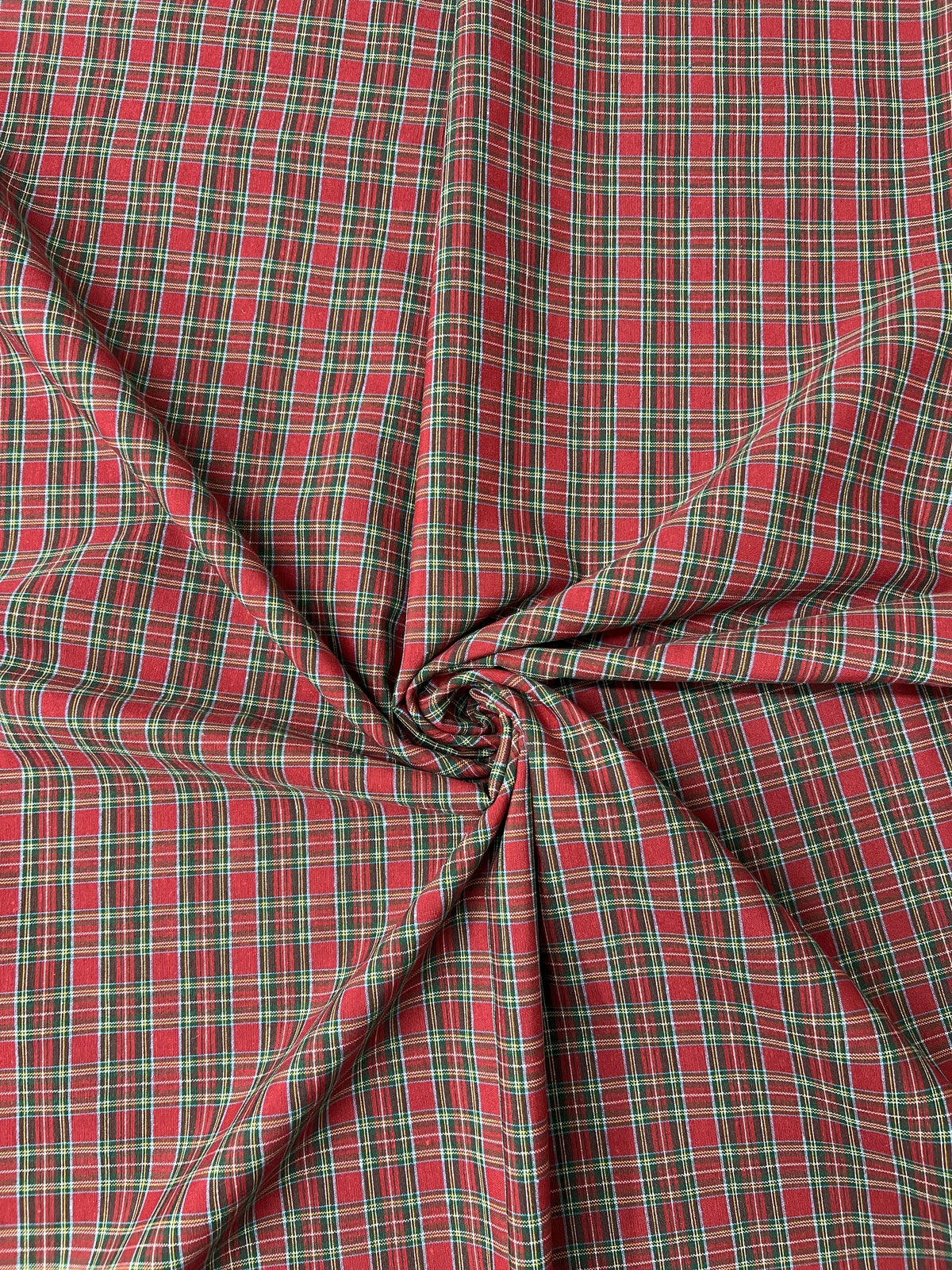 Scampolo Cotone Arredo Natalizio Tartan Tinto in Filo 260 x 280