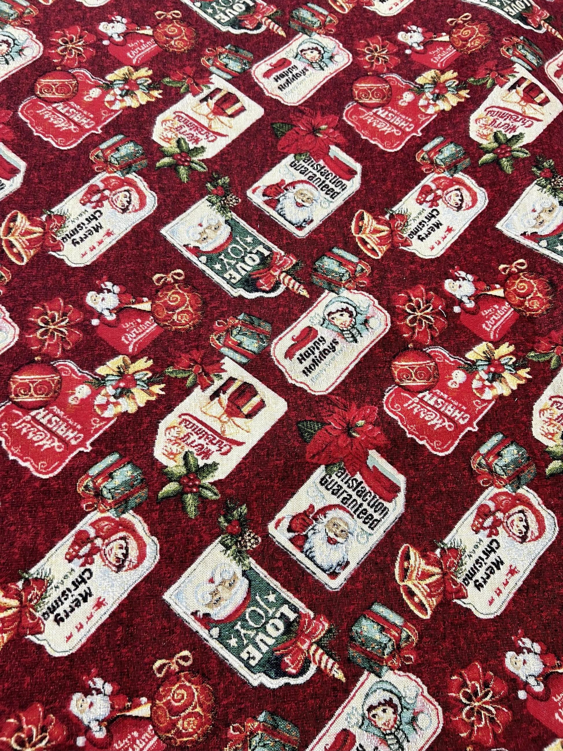 Scampolo Tessuto Gobelin Jacquard Natalizio