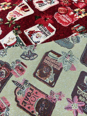 Scampolo Tessuto Gobelin Jacquard Natalizio